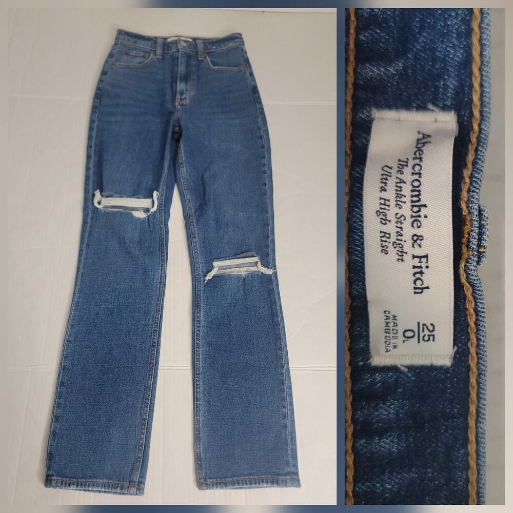 Abercrombie & Fitch Jeans Womens 25L The Ankle Straight Ultra High Rise Stretch
